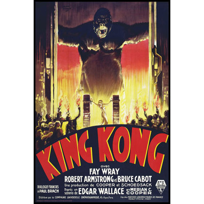  Officiellement licencié King Kong - film Gates (feu) - affiche d'art - 24 x 36 pouces - reproduction décorative - papier affiche - prêt à encadrer