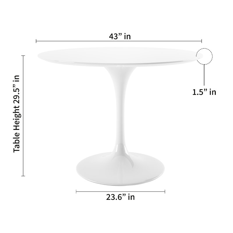  Ensemble de table de salle à manger rose et pieds Eiffel, Blanc, H 29 po x l 43 po x P 43 po