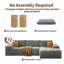 Canapé modulaire en L sans assemblage requis, canapé à assise profonde avec 3 coussins, revêtement en tissu doux, convient aux chaises longues modernes dans les salons et les chambres-123764772-120026937
