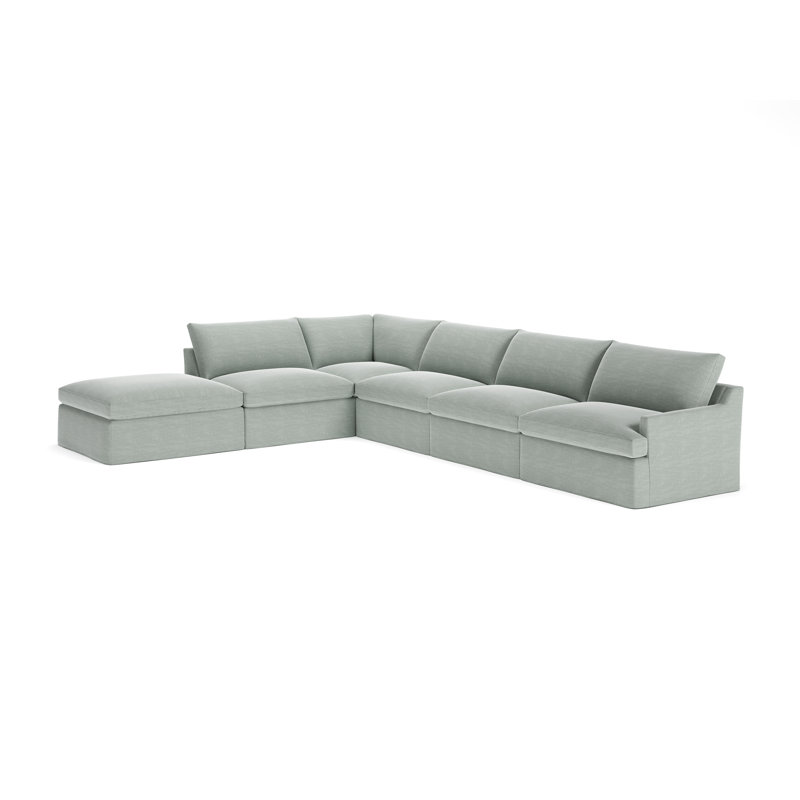 Canapé modulaire 6 pièces Wrenley, Tissu natté Capri conversation, Orienté à gauche (vu de face)