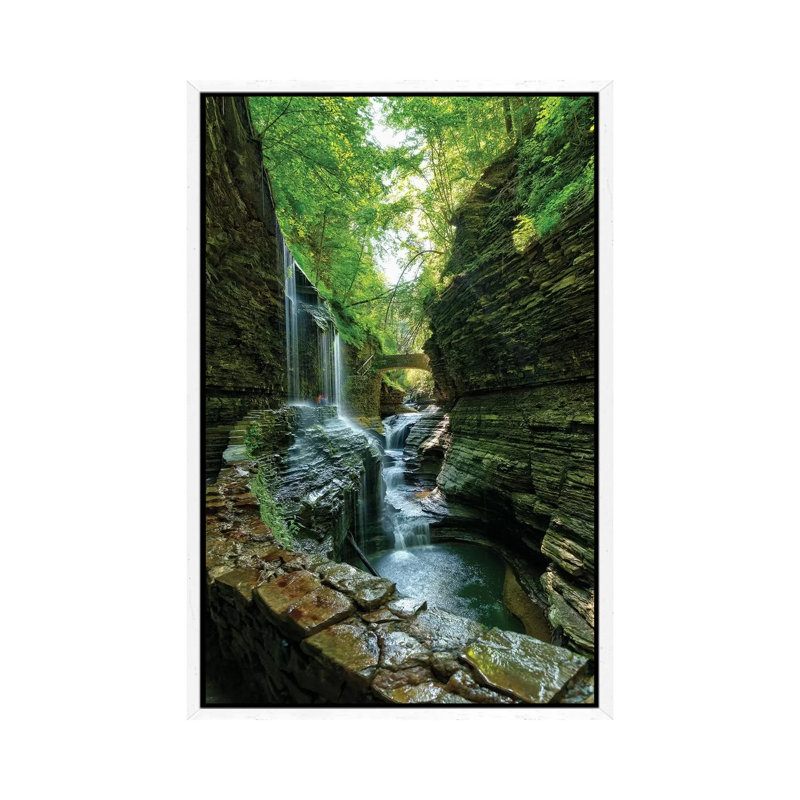 Rickets Glen by David Gardiner - Print on Canvas, 66.04 cm H x 45.72 cm W, White Framed Canvas