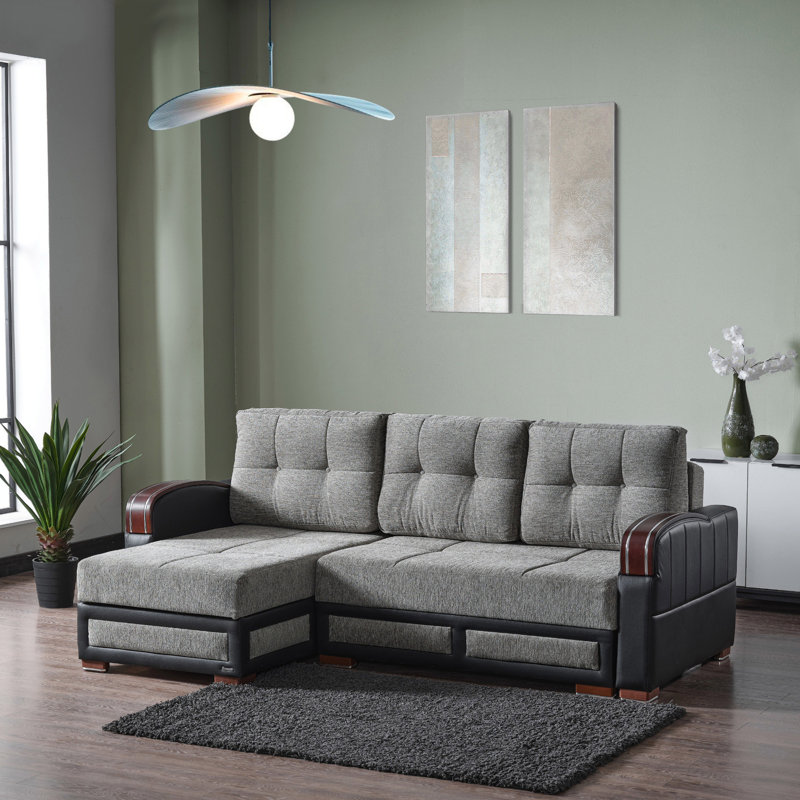 Upholstered Convertible Sectional With Storage