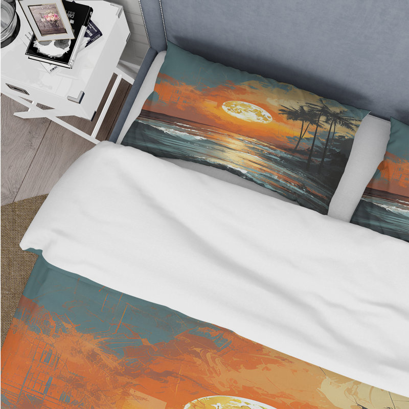 Ensemble de housse de couette Sunset Strip At Coastal Paradise I - Coastal Minimalisme