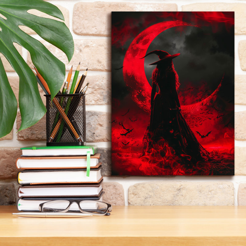 «Crimson Moon Enchantress», art mural sur toile, H 16 po x l 12 po x P 0,75 po