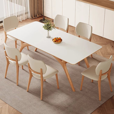 Table rectangulaire style nordique blanc crème
