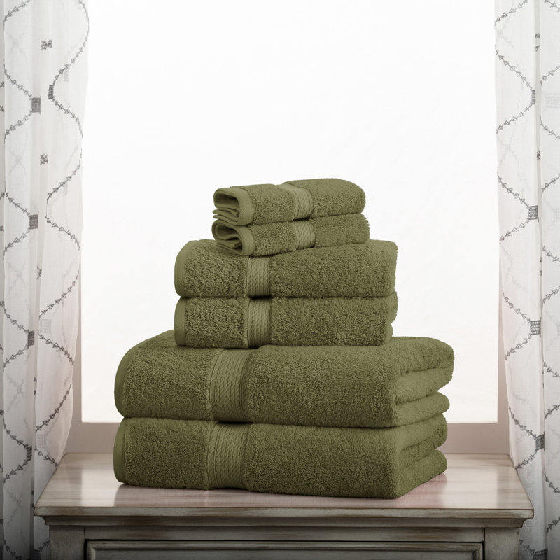 Ensemble de serviettes de bain luxueuse en coton égyptien de qualité très absorbant Scotia , Vert forêt
