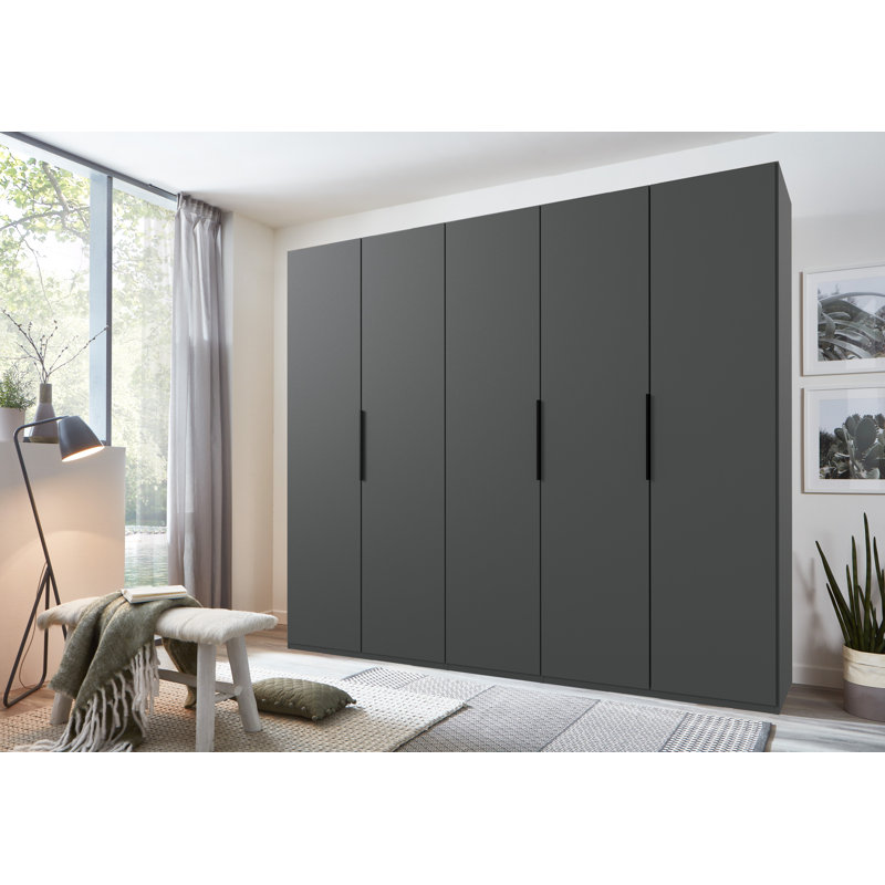 Guardino 5 Door Wardrobe, 216cm H x 250cm W x 58cm D, Graphite