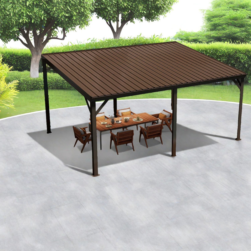 Auvents et pavillons en acier robustes (avec cadre inclus), patio moderne 12 x 16