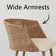 Bhagirath Set of 4 Rattan 27" Upholstered Boucle Full Back Arm Counter Stool