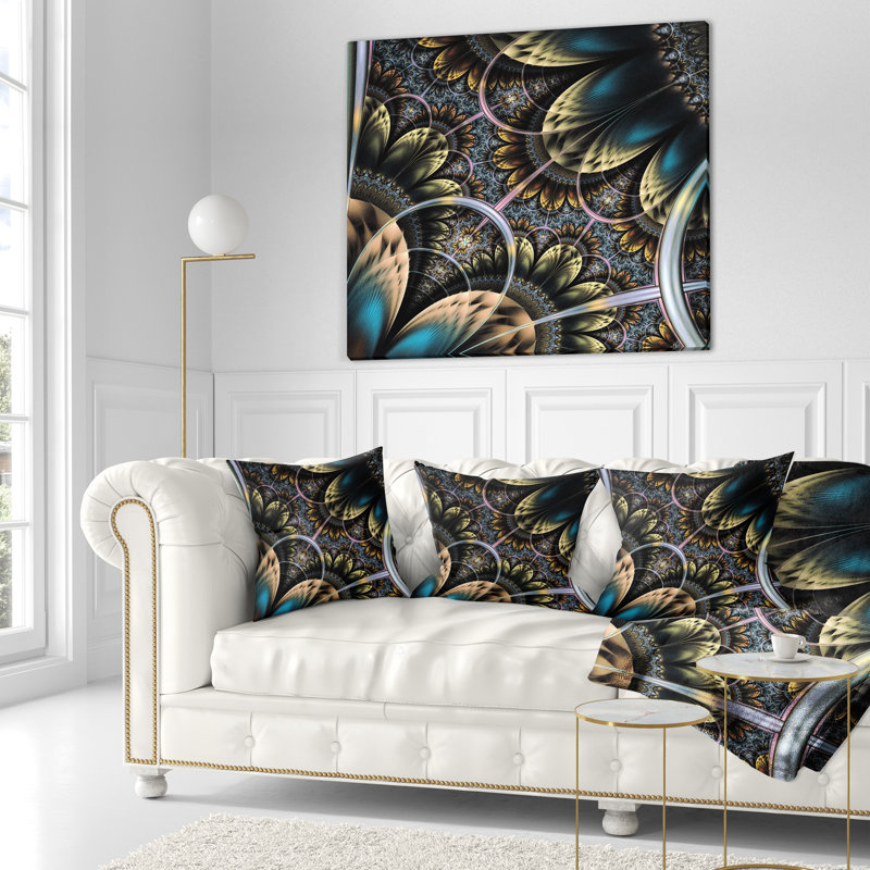 Abstract Symmetrical Fractal Flower Pillow, Rectangular, 12" x 20"