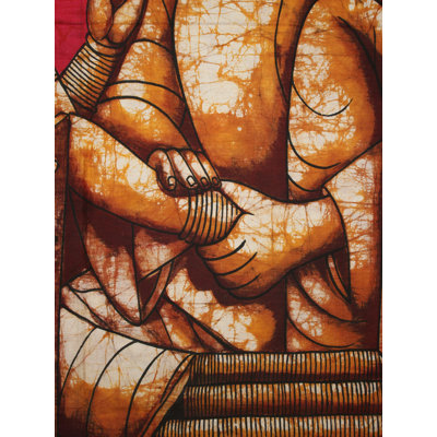 Peinture à la main Batik, art décoratif mural en tissu pour le salon