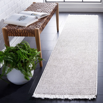 Tapis en jute tissé à la machine de couleur unie en gris clair