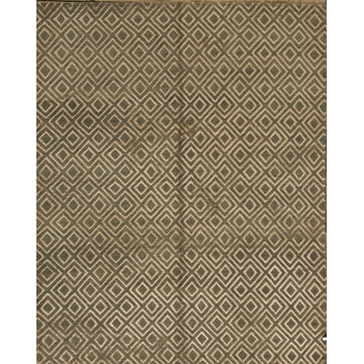 Tapis bleu clair et doré de haute qualité noué à la main