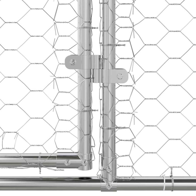 Chenil pour chien vidaXL 2 pièces argenté 13,12 x 6,56 x 6,56 pi