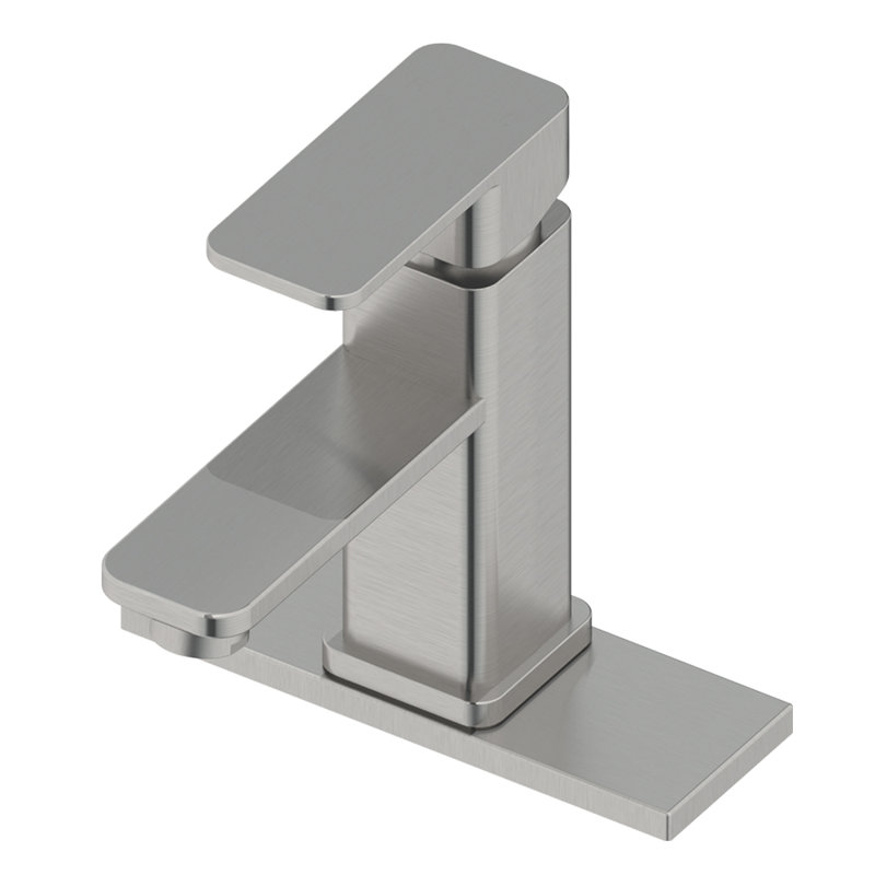 Single-handle Bathroom Faucet with Drain Assembly, Brush Nickle
