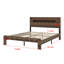 Structure de lit plateforme en bois avec tête de lit à DEL avec rangement et 2 USB, grand rangement sous le lit-187981106