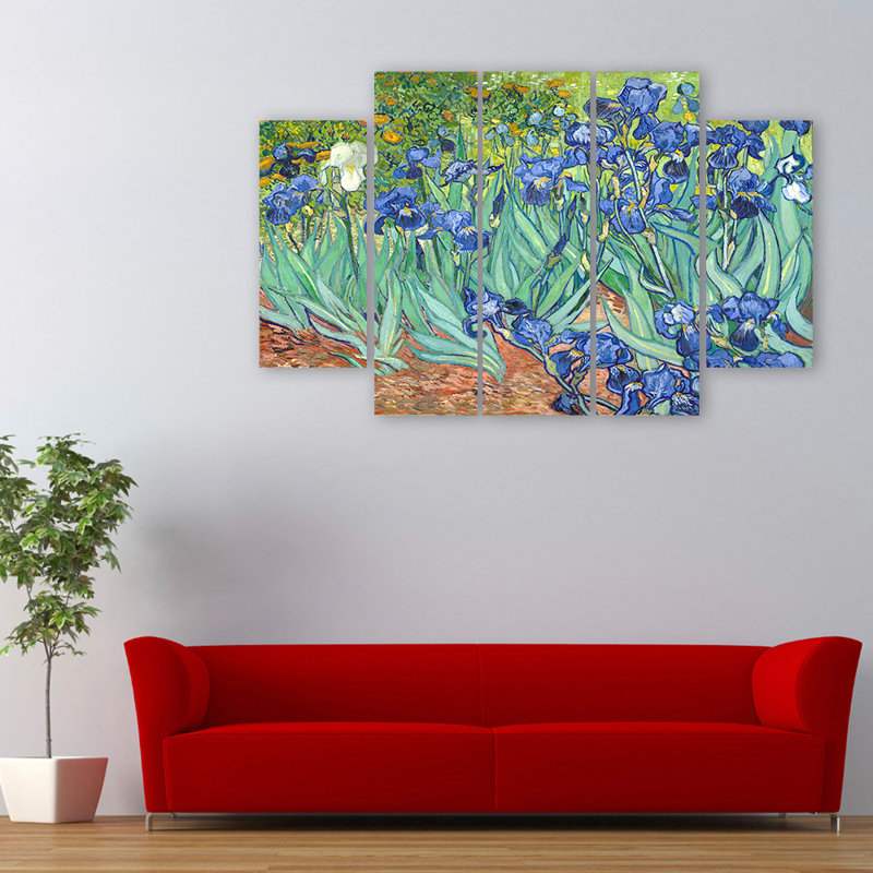 Iris by Vincent Van Gogh - 5 Piece No Frame Painting on Canvas