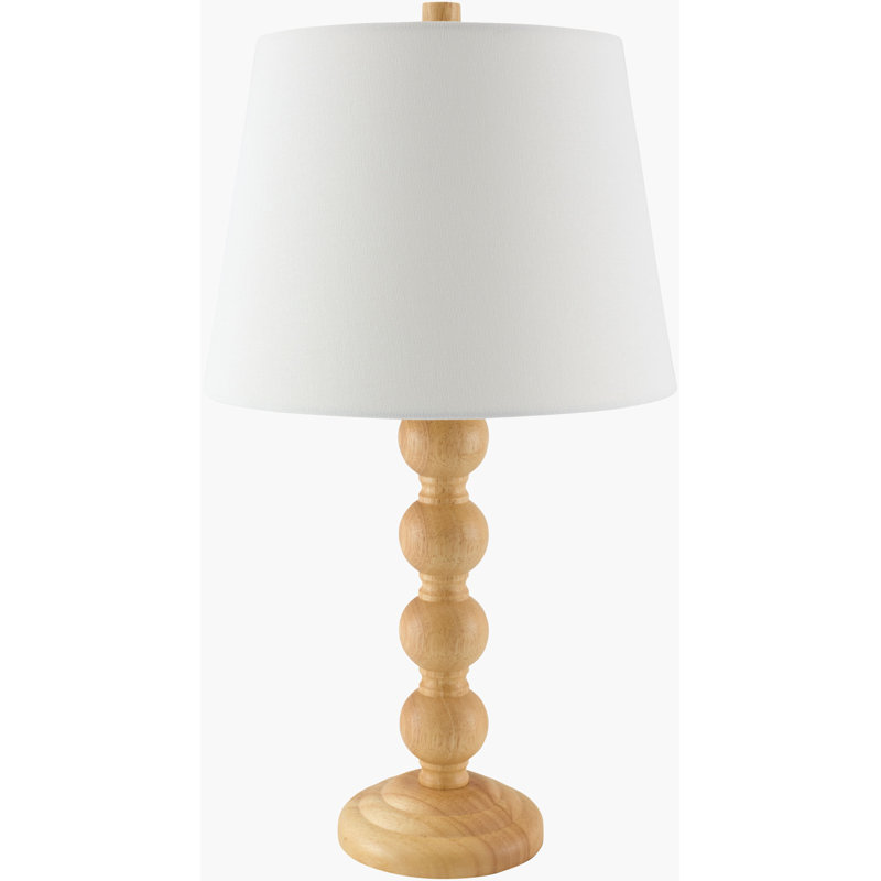 Hananiah 1-Light Solid Wood Table Lamp, Beige