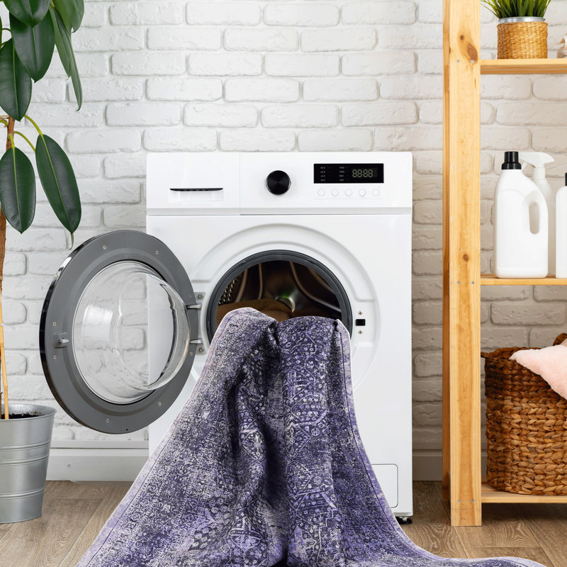 2x3 Machine Washable Rugs, Low-pile, Non-slip, Stain , For Living Room, Dining Room - Anthracite Area Washable, Foldable, Bedroom,