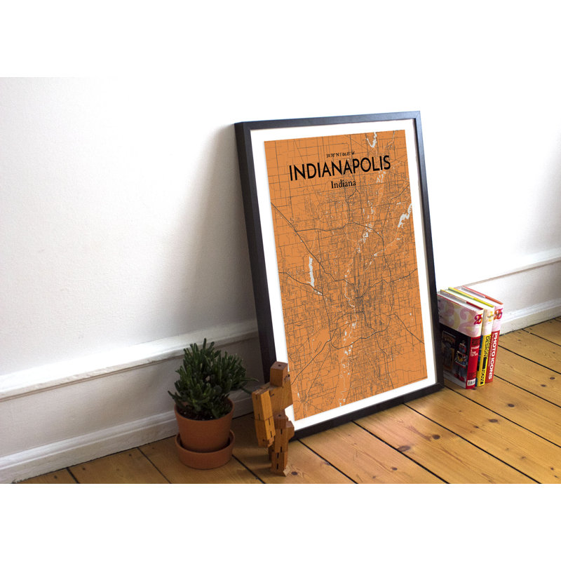 Indianapolis City Map - No Frame Print, 43.2cm H x 27.9cm W x 0.13cm D