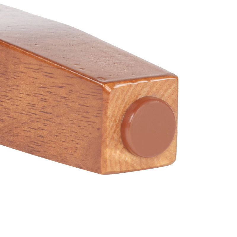 Chaise en bois massif avec dossier en rotin, Noyer foncé