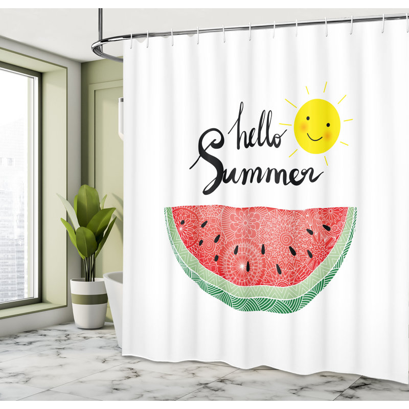 East Urban Home Hello Summer Shower Curtain Abstract Zentangle Multicolor, 70"H x 69"W