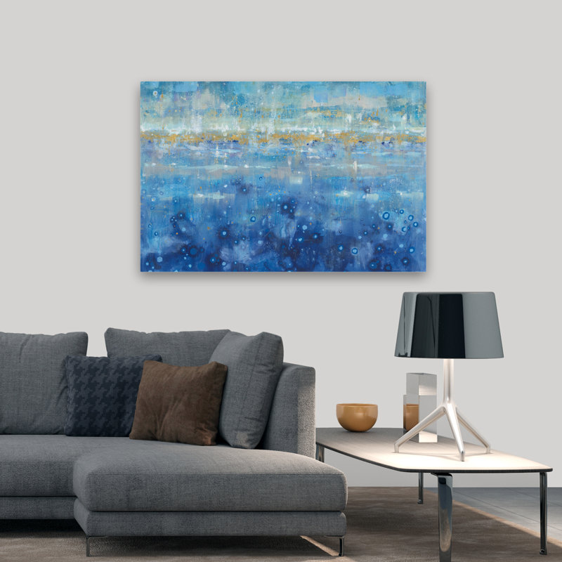 Asbtract et art de l'horizon bleu, H 32 po x l 48 po