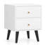 Nightstand with 2 Drawer with Storage, Small Accent Table with Golden Knobs-2076875673