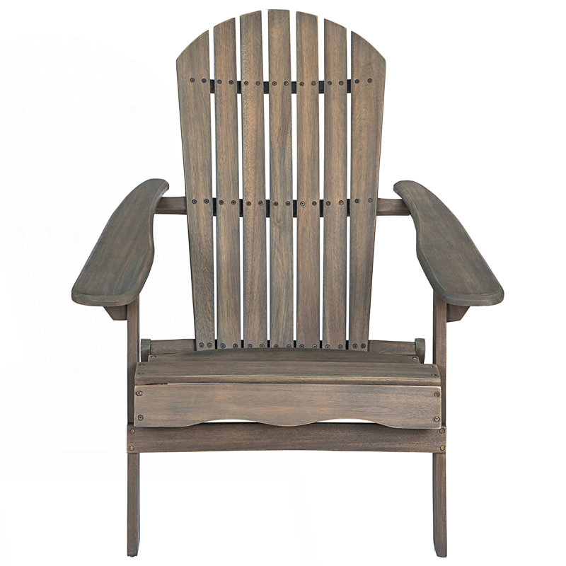 Chaise Adirondack rustique avec design pliable, Gris
