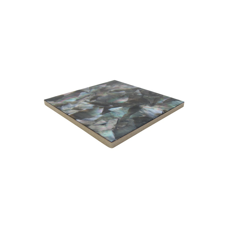 4" x 4" Authentic SeaShell Listello/Border Tile in Black Mother of Pearl
