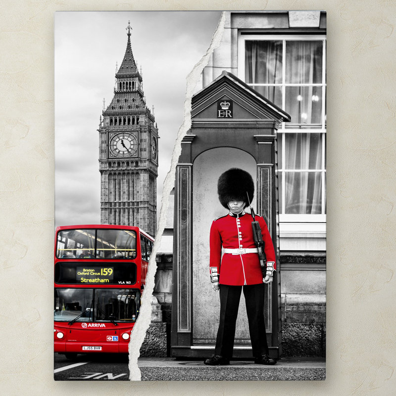 «Look at London», reproduction de photo sur toile tendue encadrée, H 47 po x l 35 po x P 2 po