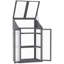 Ahzariah Wooden Cold Frame Polycarbonate Greenhouse 70 x 50 x 120cm Grey