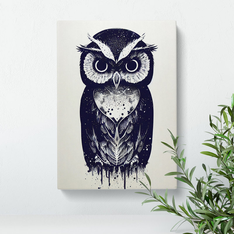 Owl Graffiti - Wrapped Canvas, 50cm H x 35cm W x 3cm D