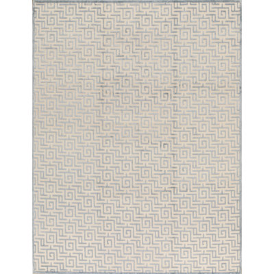 Tapis ivoire et bleu noué à la main Windsom