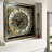 THE GEARS CLOCK Wall Clock with Real Moving Gears LU-LI_ 32 in Square SILVER-ANTIQUE