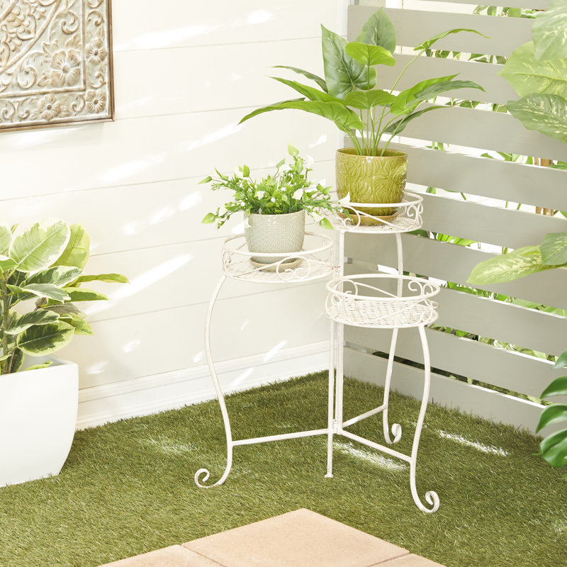 Support pour plante rond multiniveaux, Noir