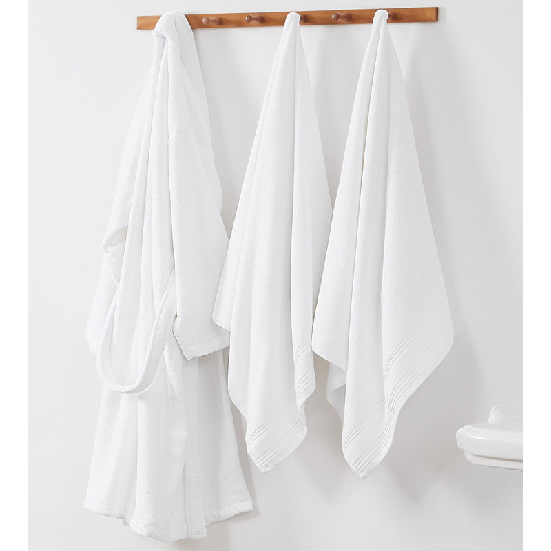 Peignoir 100% coton éponge neutre, Blanc