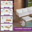 Ensemble de canapé modulaire d'extérieur en rotin avec coussins et table basse