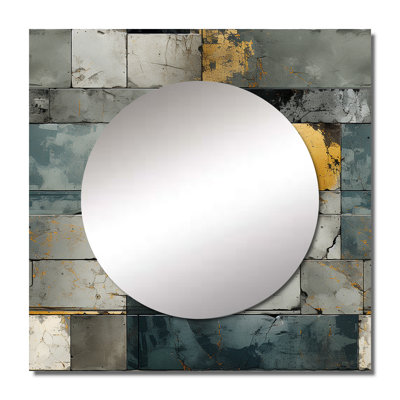 Industrial Concrete Wall Illusion II Mirror