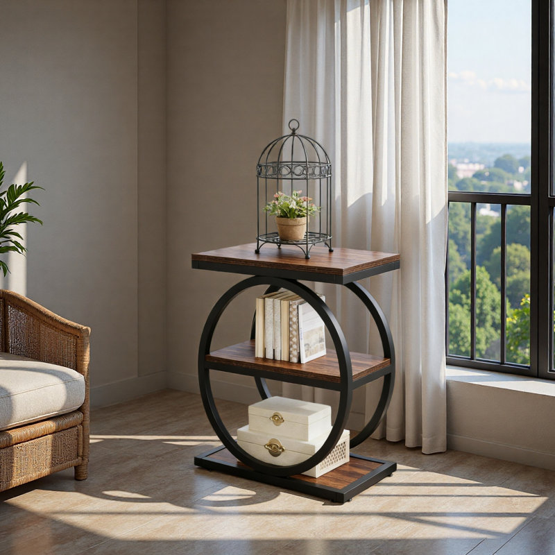 3-Tier Sofa Side Table,Modern End Table