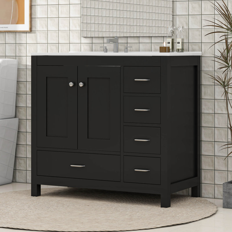 Meuble-lavabo 36 po avec lavabo 36 po, Noir