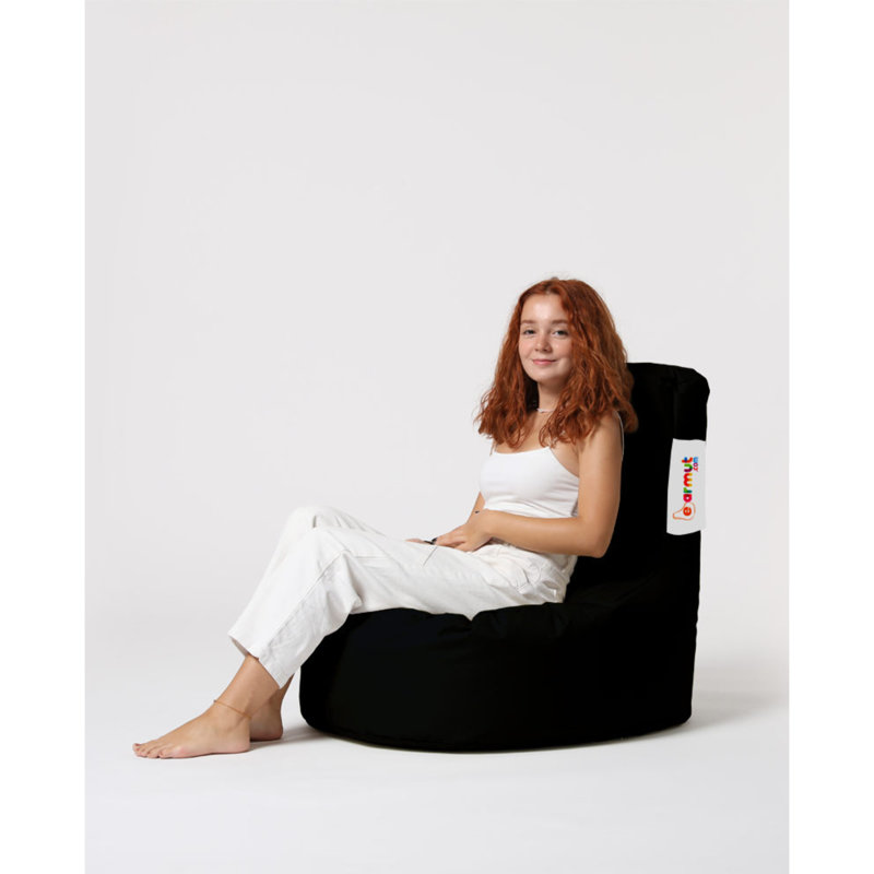 Polyester Outdoor Friendly Bean Bag Sofa, Black 100% Polyester