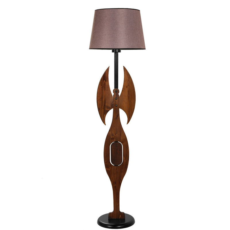Lampe sur pied 67 po Burress, Brun foncé, Rose cendré