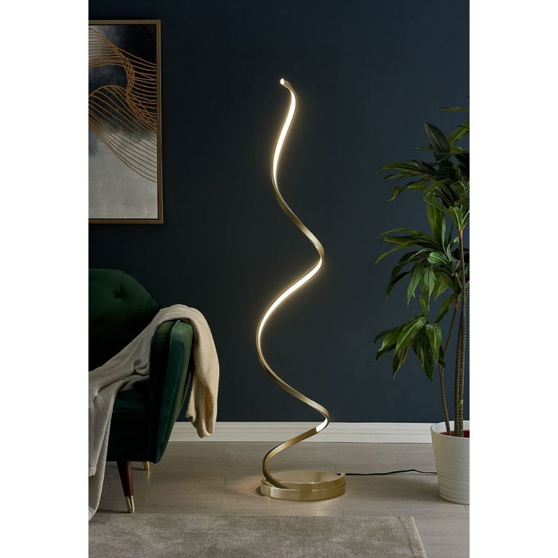 Taquan 63" LED Dimmable Novelty Floor Lamp, Gold