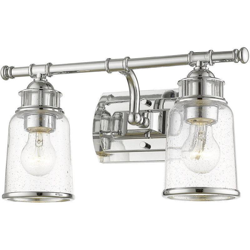 Éclairage pour meuble-lavabo à 2 lumières Anyelina, Chrome poli