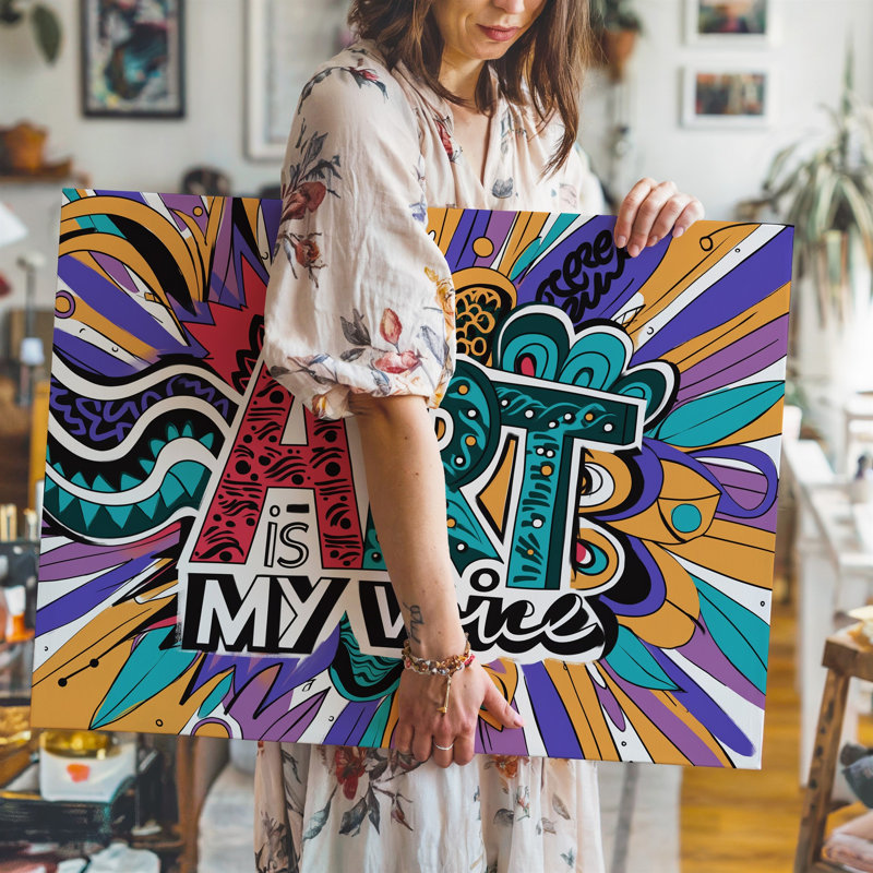 Toile «A Vibrant Illustration Bursts Forth With The Expression Art Is Wall Art», H 30 po x l 30 po
