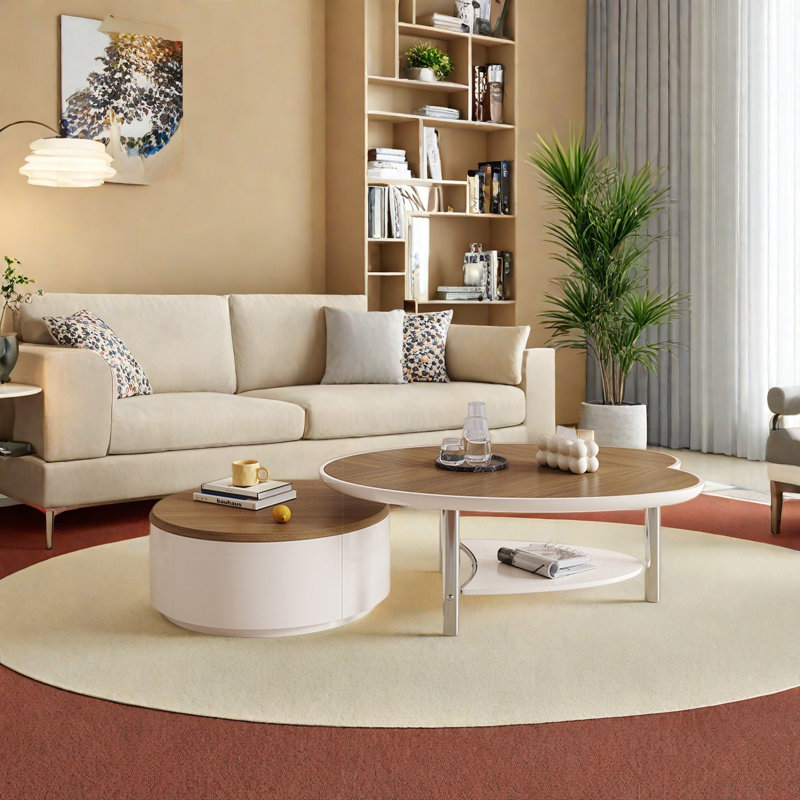 Unique Leaf Shaped Coffee Table Set