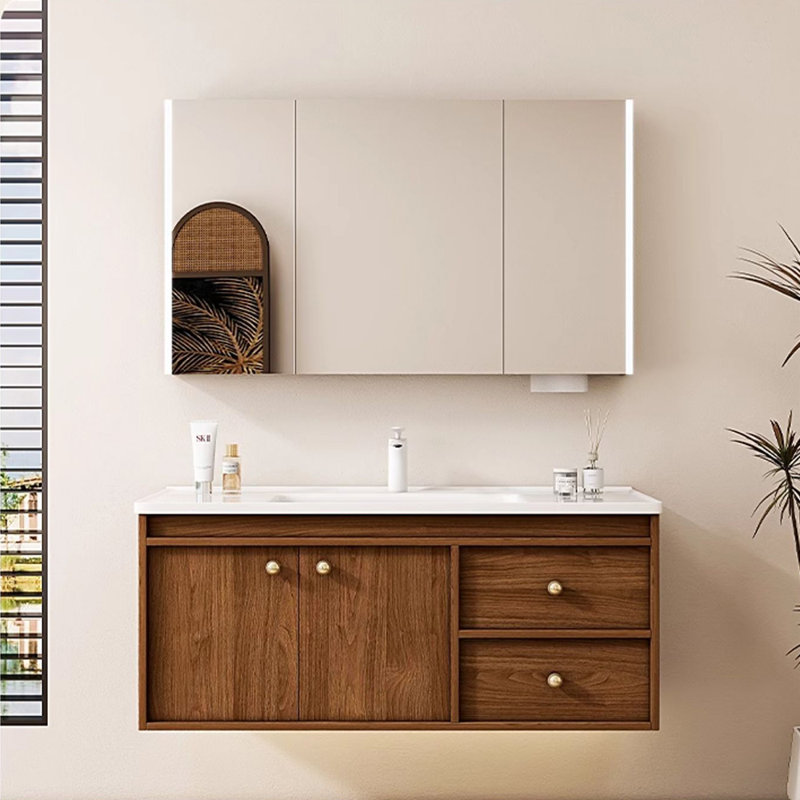 Retro stylish brown vanitie bathroom cabinet