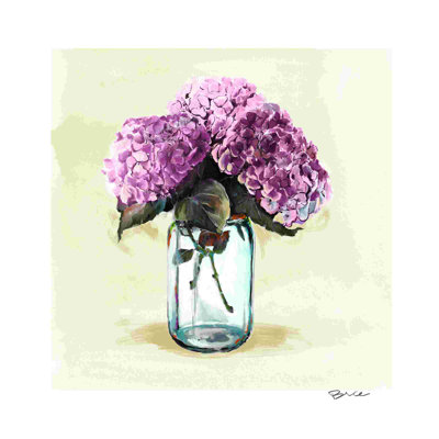 " Purple Hydrangea Flower " Painting Print