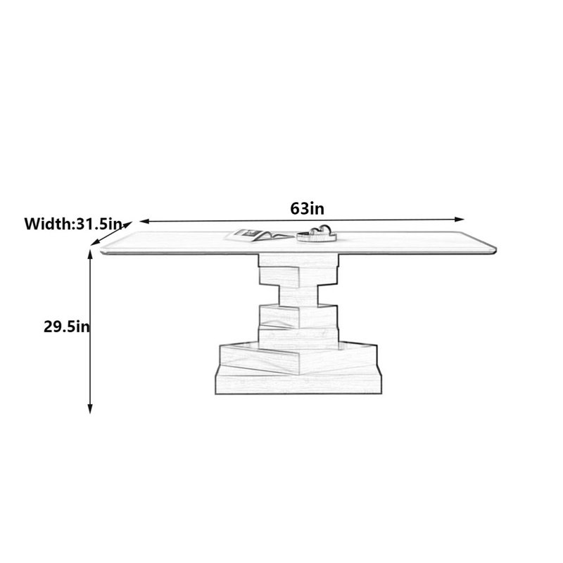 Table d'appoint Mid-Century, H 29,5 po x L 63 po x l 31,5 po